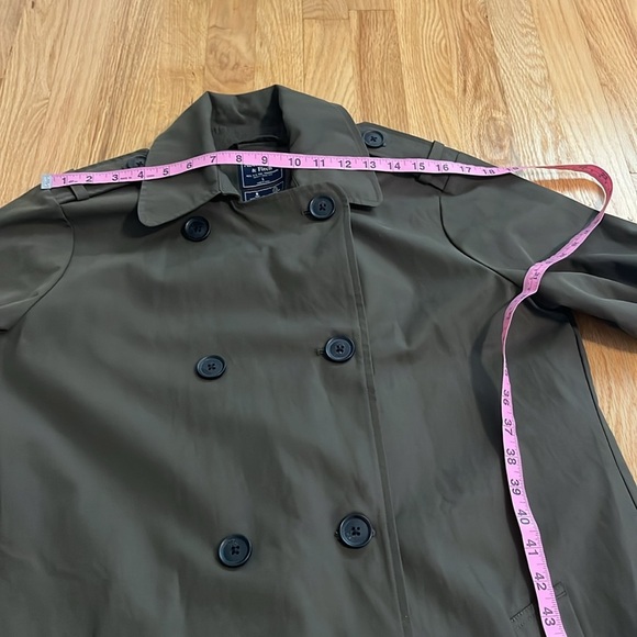 Abercrombie & Fitch Green Trench Coat Sz L - Picture 5 of 10